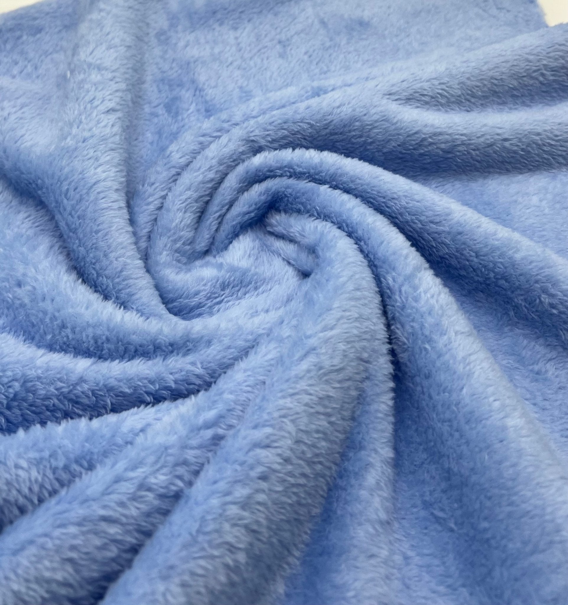 Sky Blue Super Soft Plain Cuddle Fleece Fabric Blanket Loungewear - T9 Fabrics